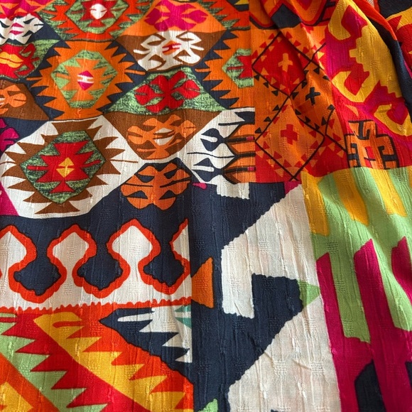 Christian Siriano Colorful Geometric Aztec Blouse Size 1X - Picture 6 of 11
